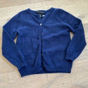 Sofia Cashmere Deep Blue Buttoned Cardigan girls 4
